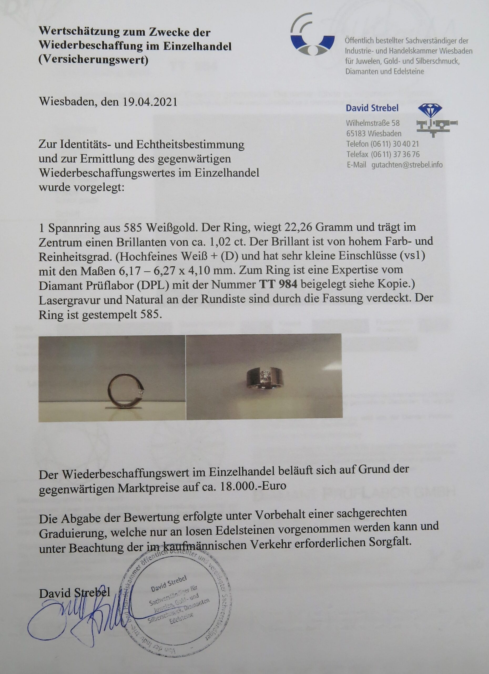 Feinster RIVER D Brillant Spannring – Bild 7