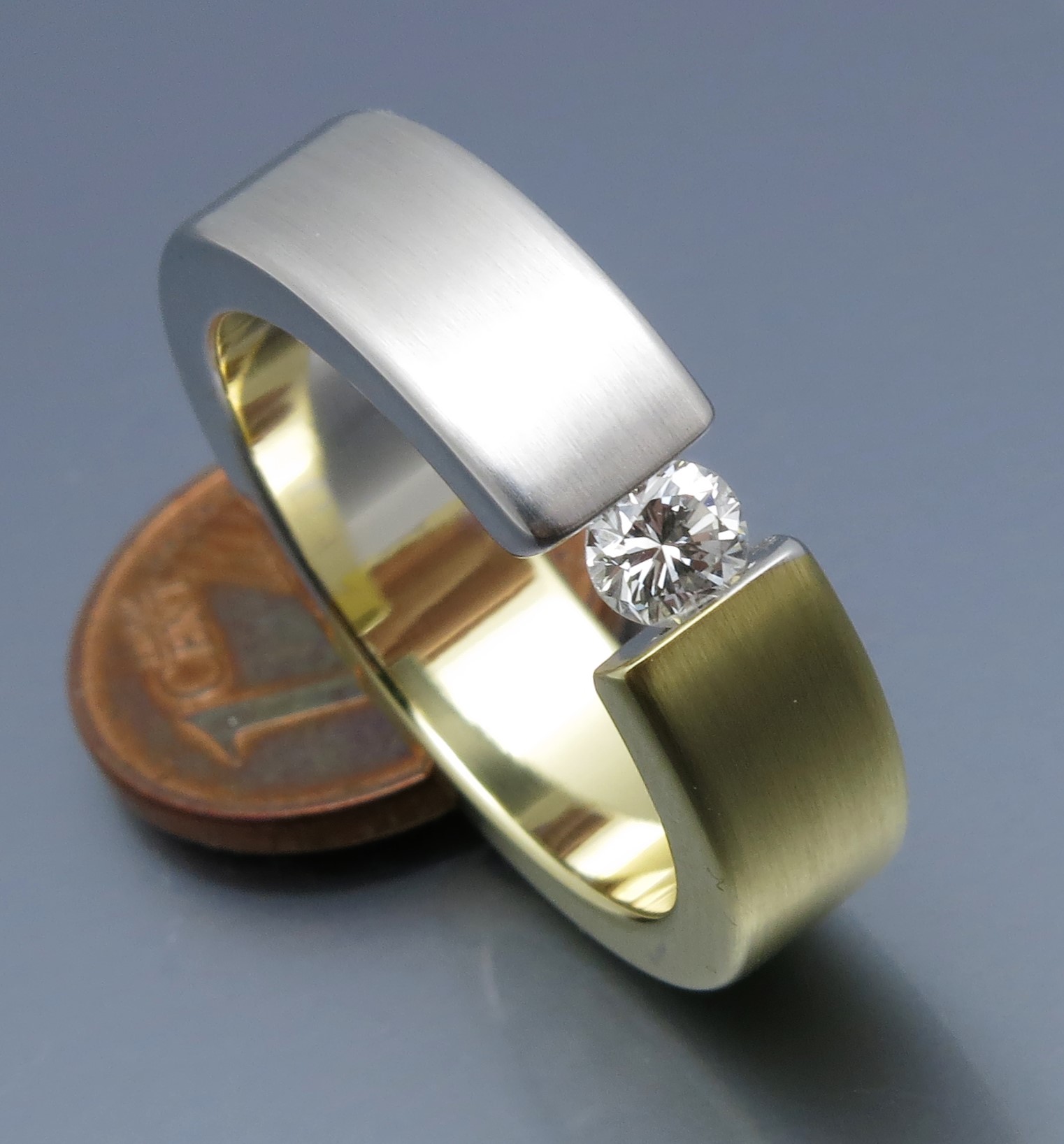 Schicker bicolor Brillant Spannring – Bild 5
