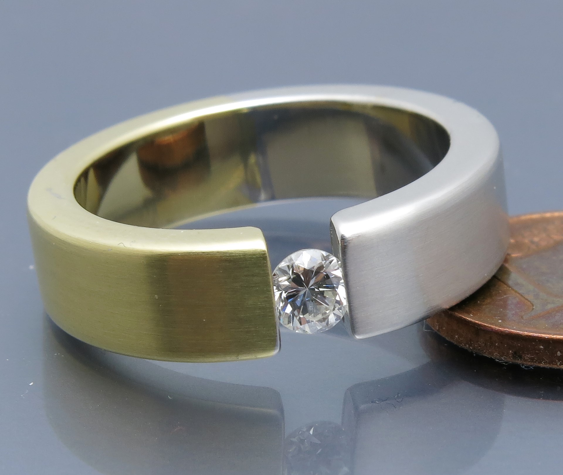 Schicker bicolor Brillant Spannring – Bild 6