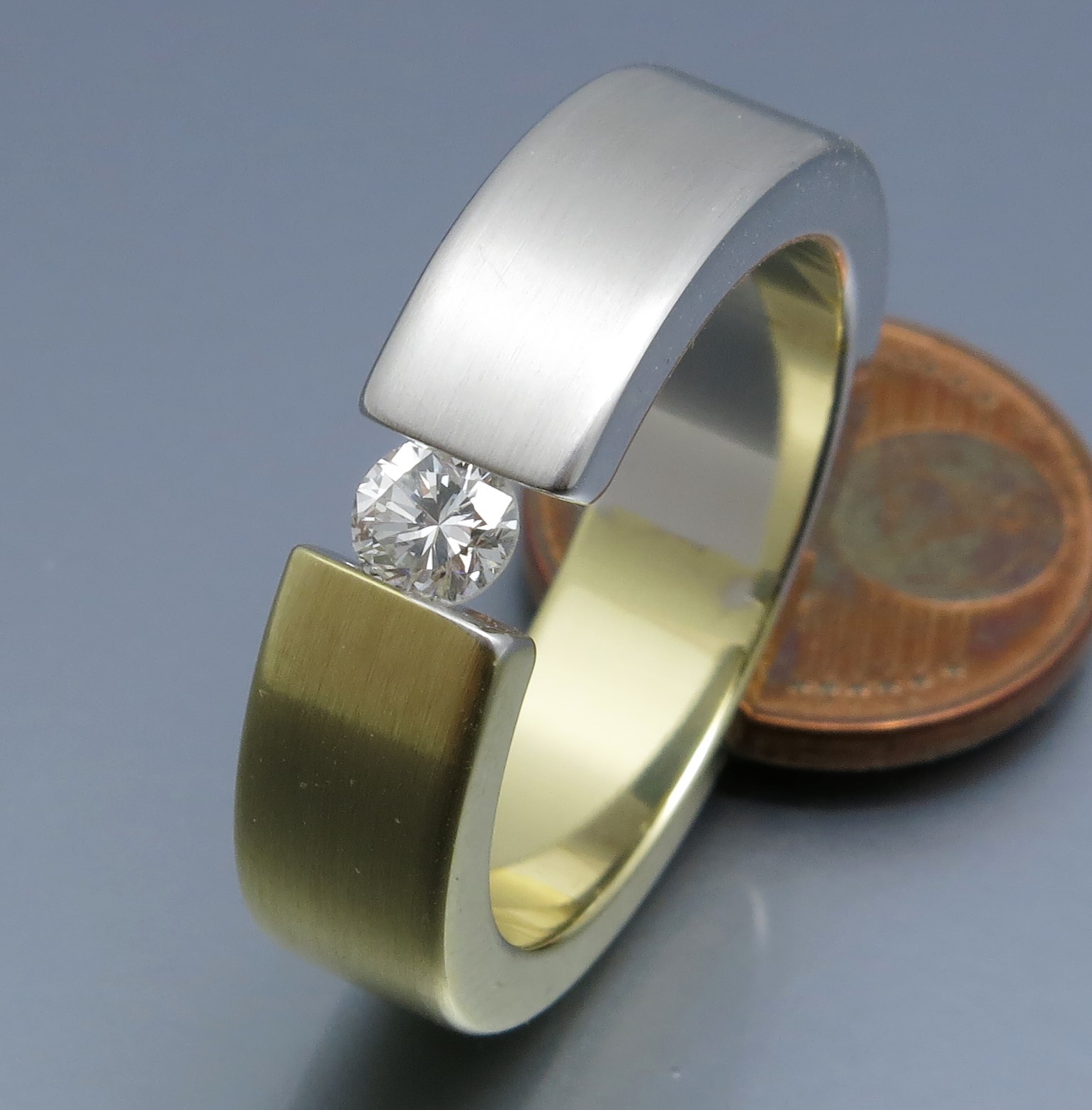 Schicker bicolor Brillant Spannring – Bild 7