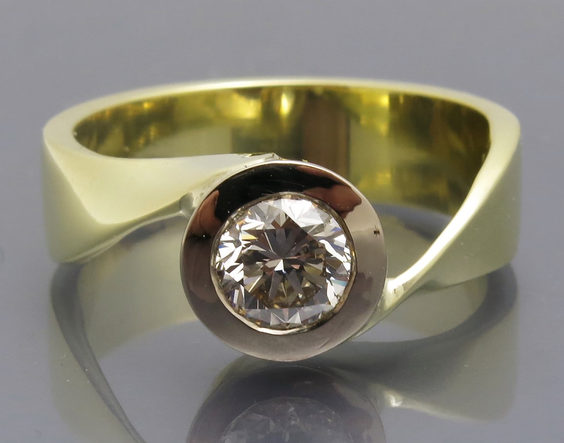 Toller Bicolor Solitär Ring – Bild 12