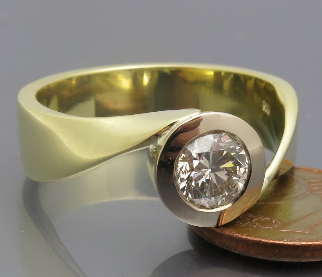 Toller Bicolor Solitär Ring – Bild 13
