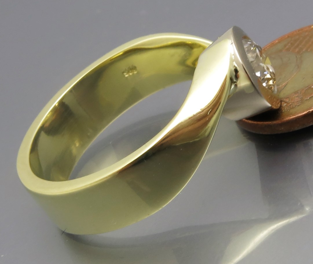 Toller Bicolor Solitär Ring – Bild 14