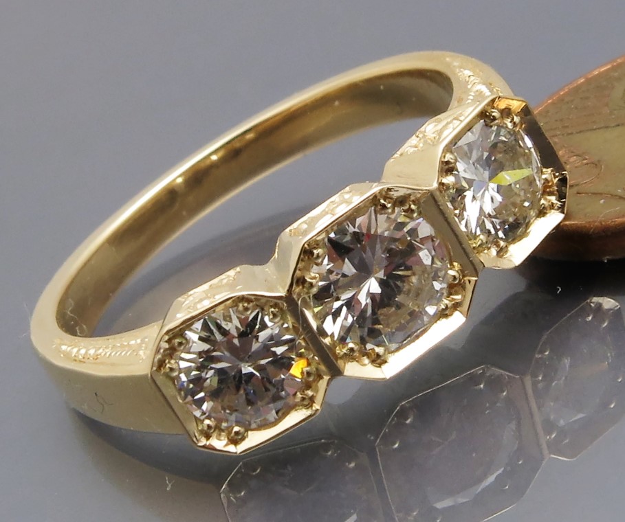 Antik Style Brillant Ring - Handarbeit – Bild 3