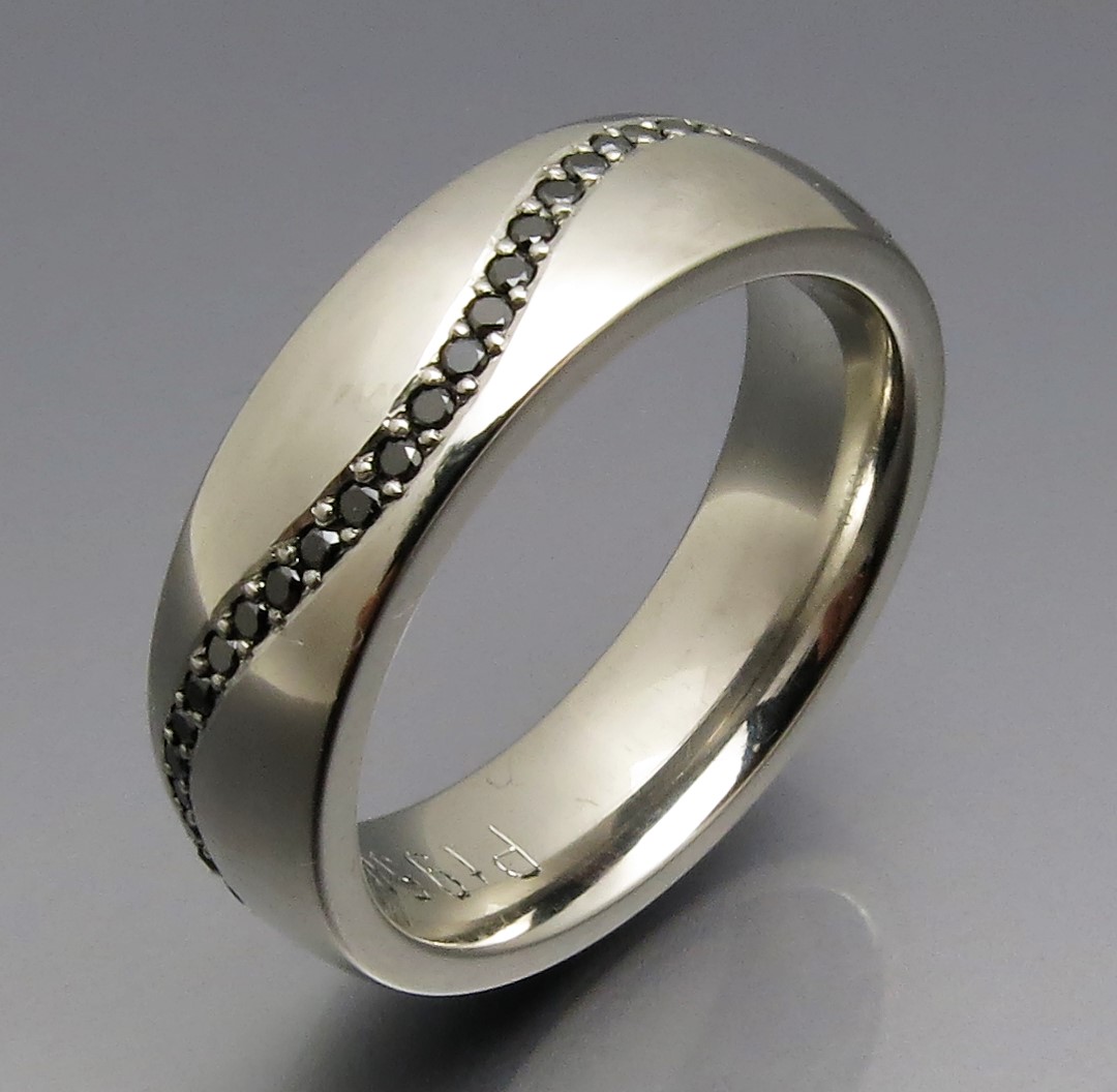 Toller Platin Brillant Ring "Welle"
