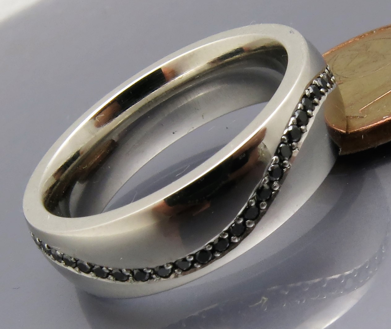Toller Platin Brillant Ring "Welle" – Bild 3