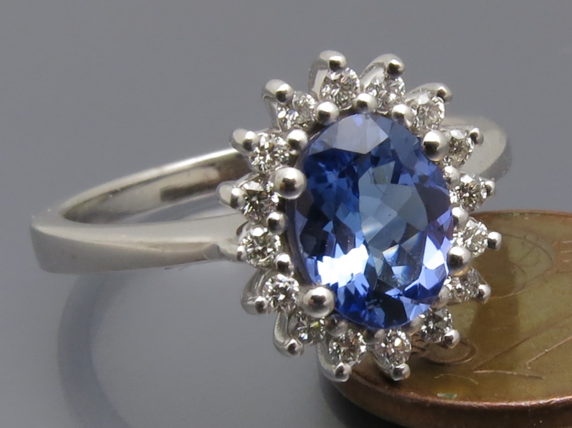 Klasse Tansanit Brillant Ring – Bild 3