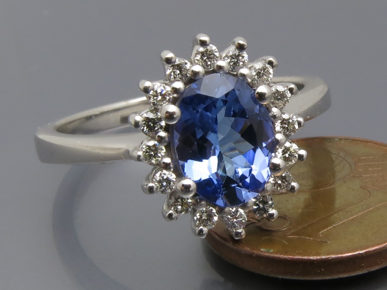 Klasse Tansanit Brillant Ring – Bild 11