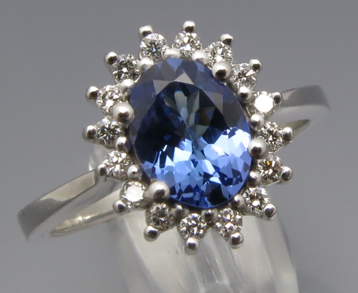 Klasse Tansanit Brillant Ring – Bild 8