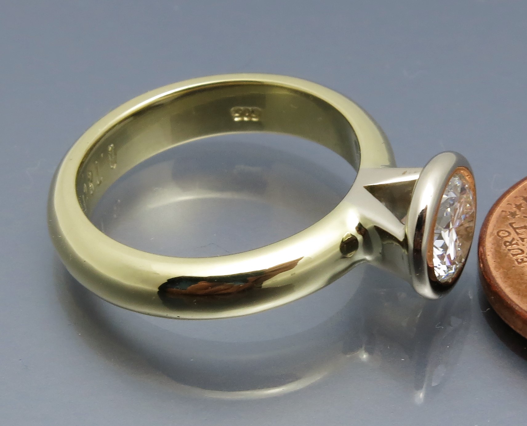 Toller Bicolor Brillant Solitär Ring – Bild 6
