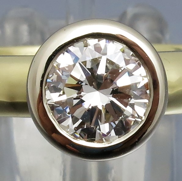 Toller Bicolor Brillant Solitär Ring – Bild 7
