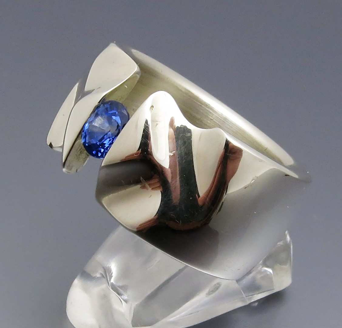 Breiter Safir Spannring "Fields" – Bild 2
