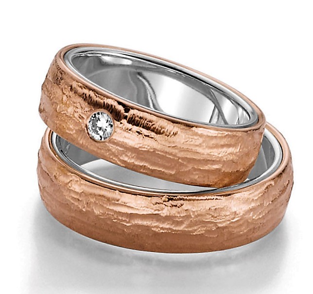 Eheringe/Trauringe Relief Bicolor