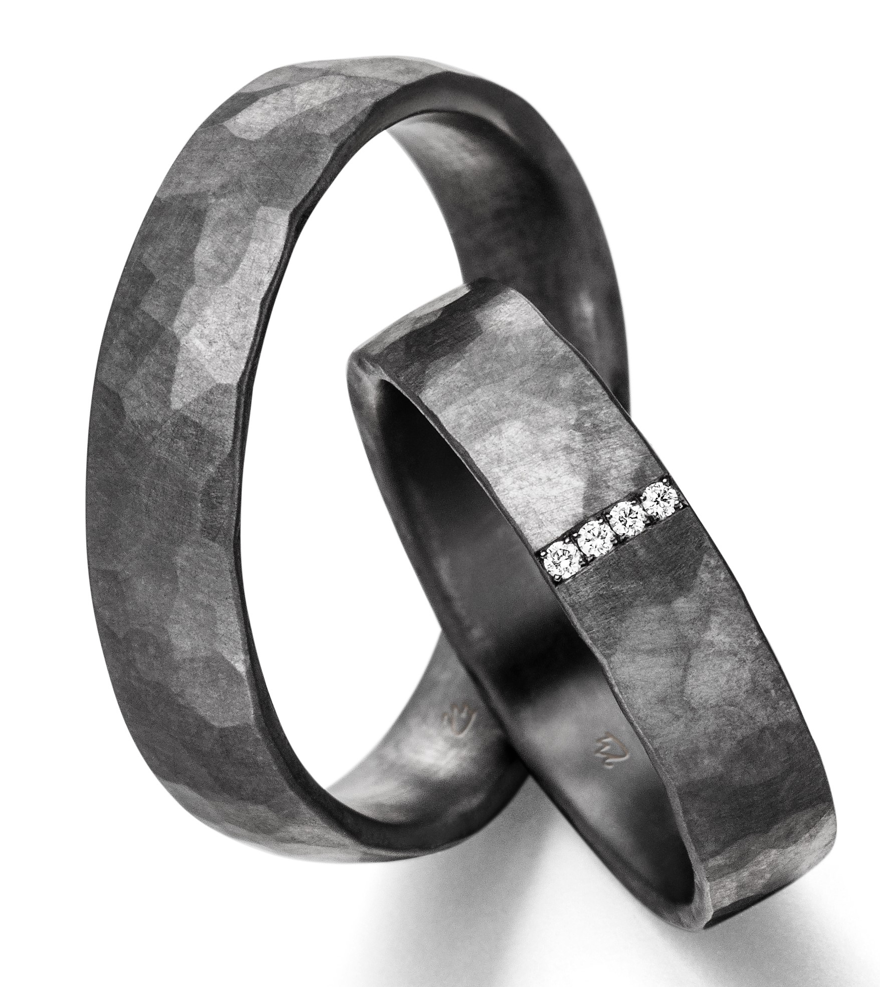 Eheringe/Trauringe Hammerschlag Black