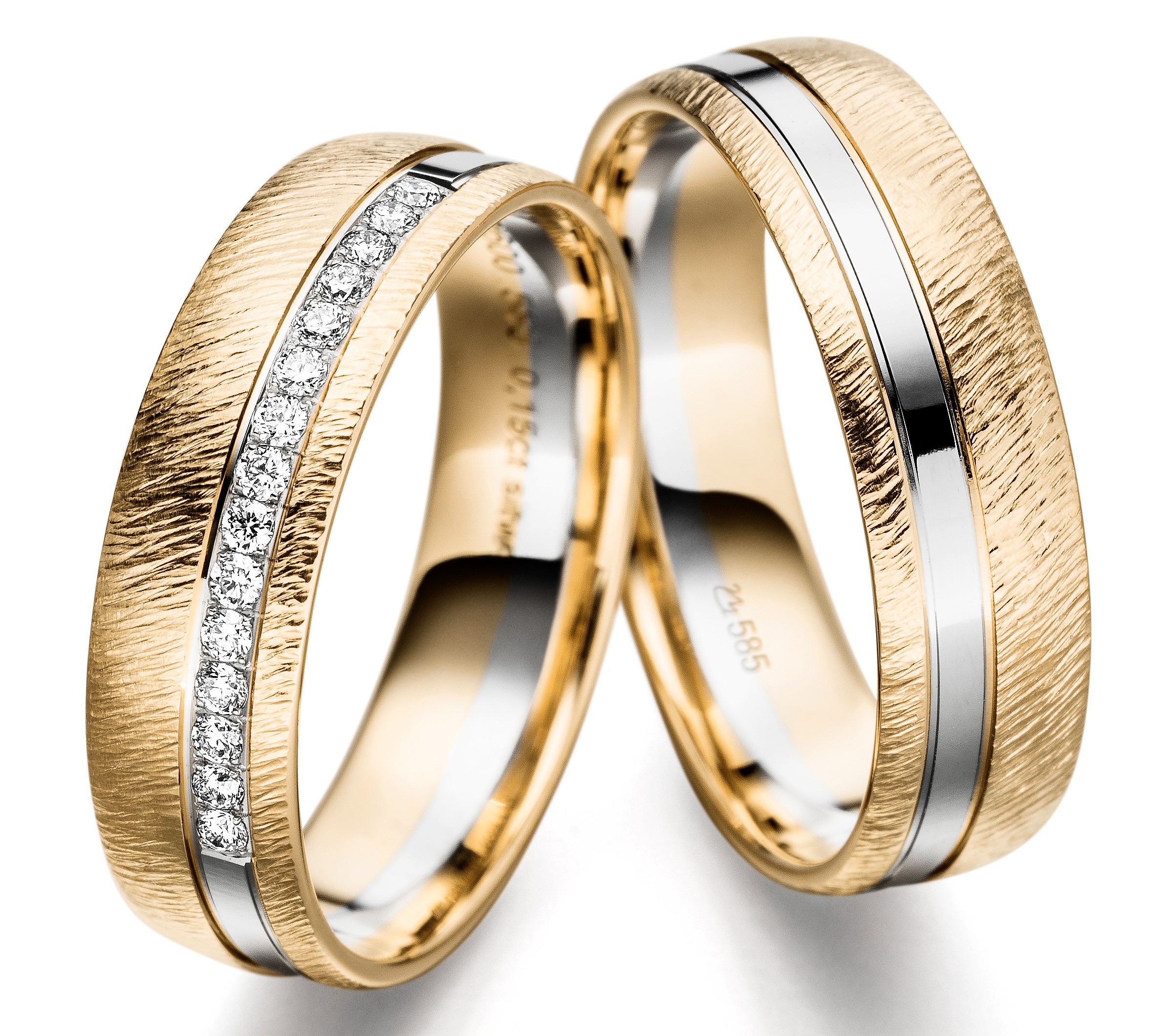 Eheringe/Trauringe Bicolor Relief