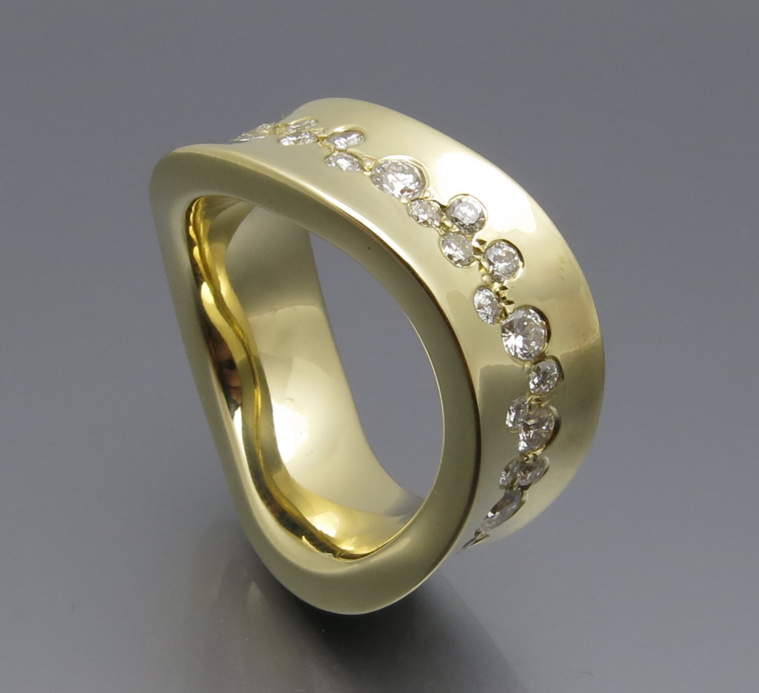 Brillant Sternenhimmel Ring "Welle" - Angebot! – Bild 2