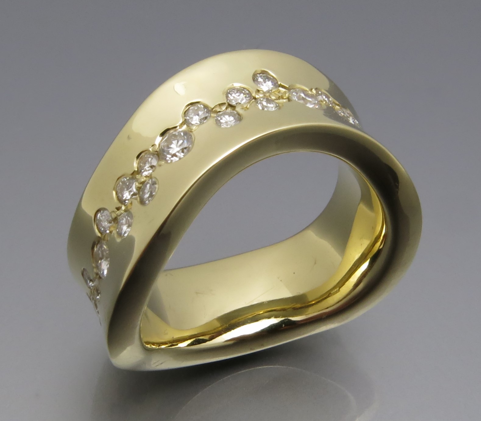 Brillant Sternenhimmel Ring "Welle" - Angebot! – Bild 4