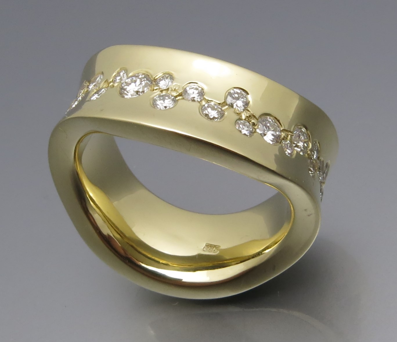 Brillant Sternenhimmel Ring "Welle" - Angebot! – Bild 7