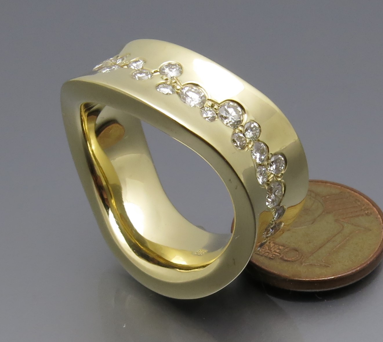 Brillant Sternenhimmel Ring "Welle" - Angebot! – Bild 8