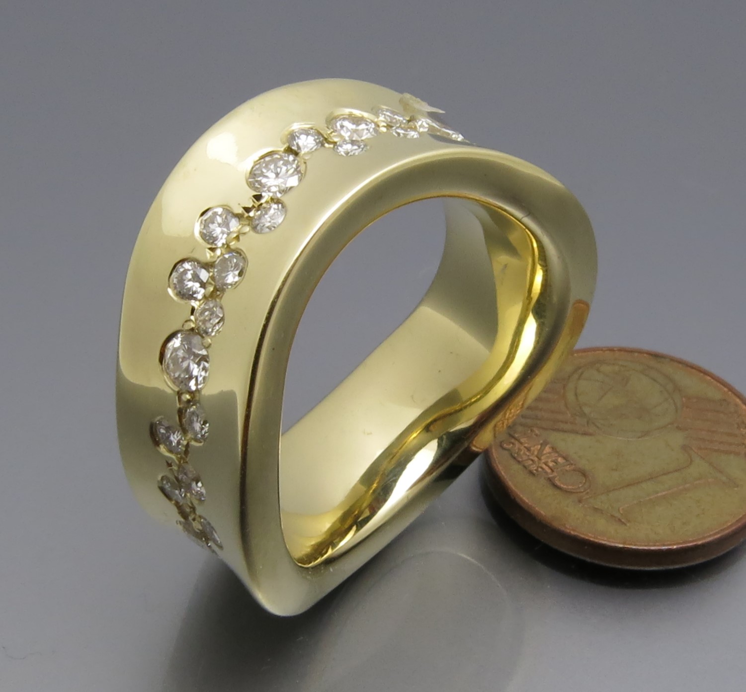 Brillant Sternenhimmel Ring "Welle" - Angebot! – Bild 9