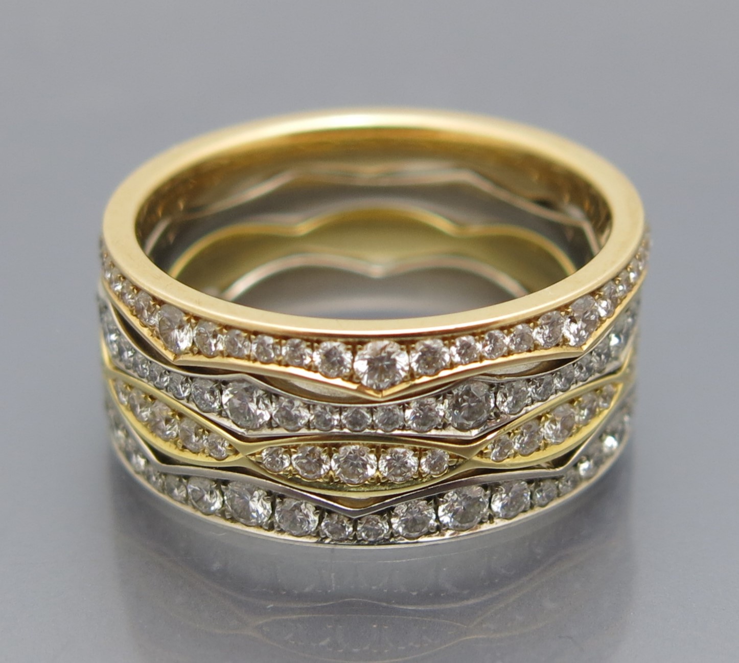 Toller Vierfach Diamant Memoire Ring – Bild 2
