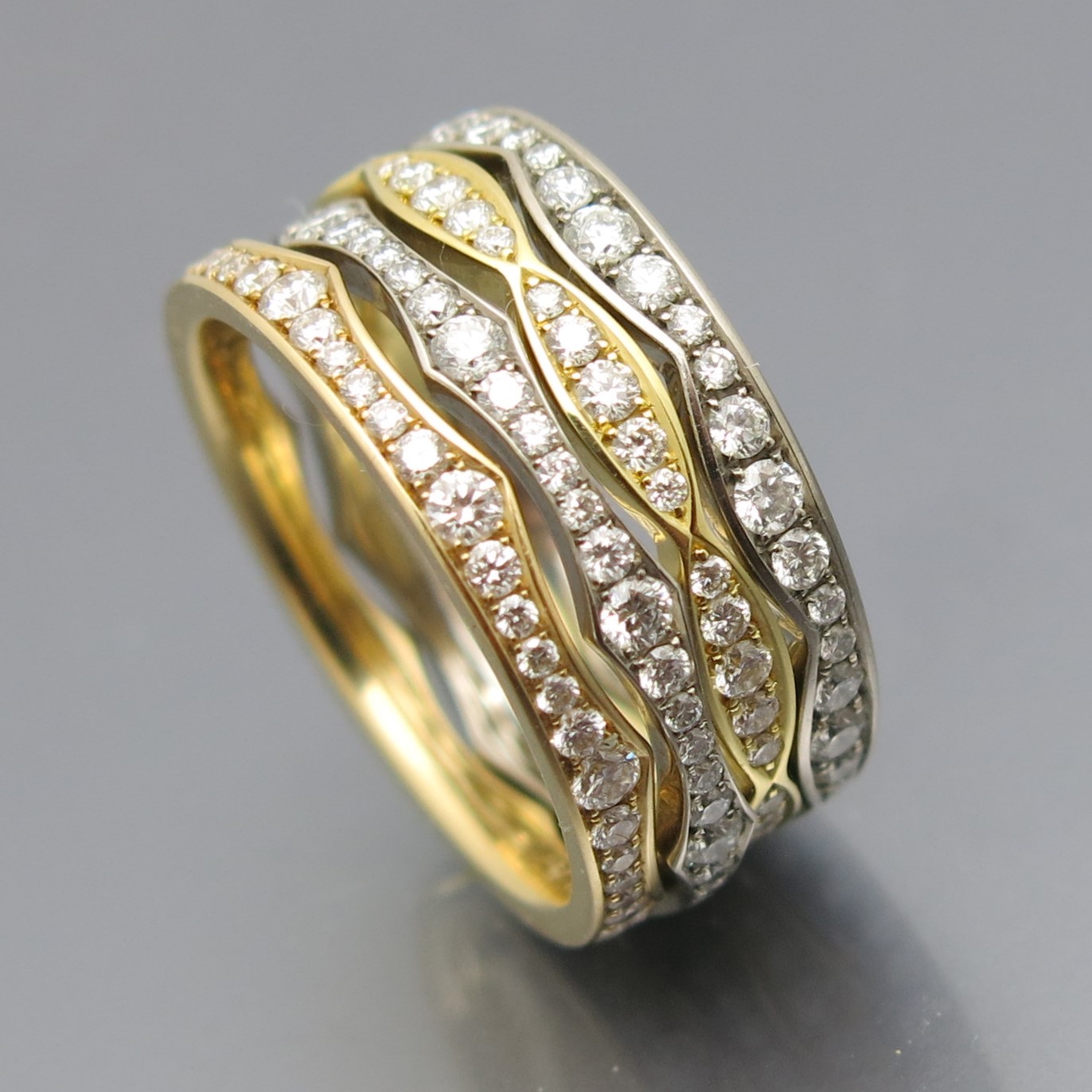 Toller Vierfach Diamant Memoire Ring – Bild 7