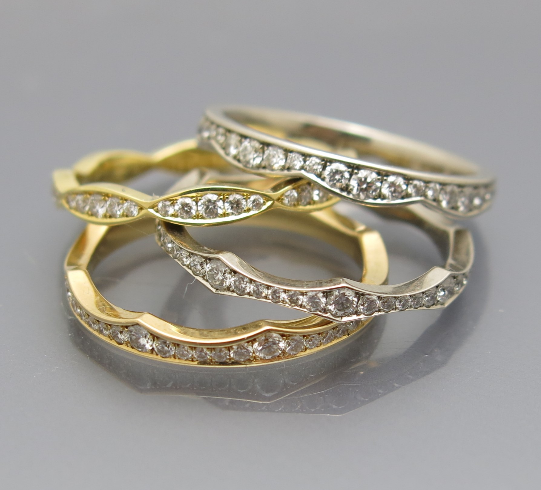 Toller Vierfach Diamant Memoire Ring – Bild 8