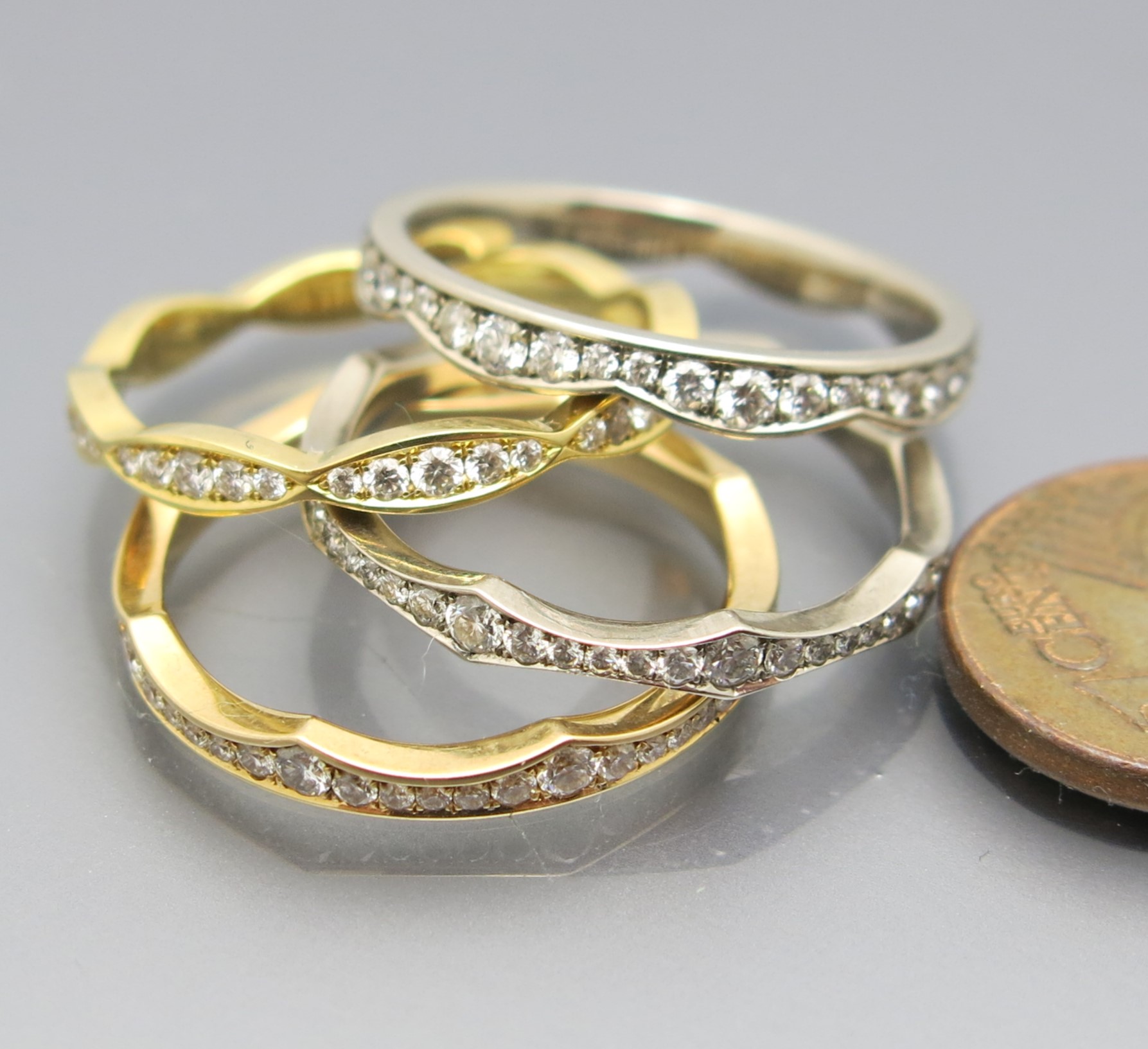 Toller Vierfach Diamant Memoire Ring – Bild 9