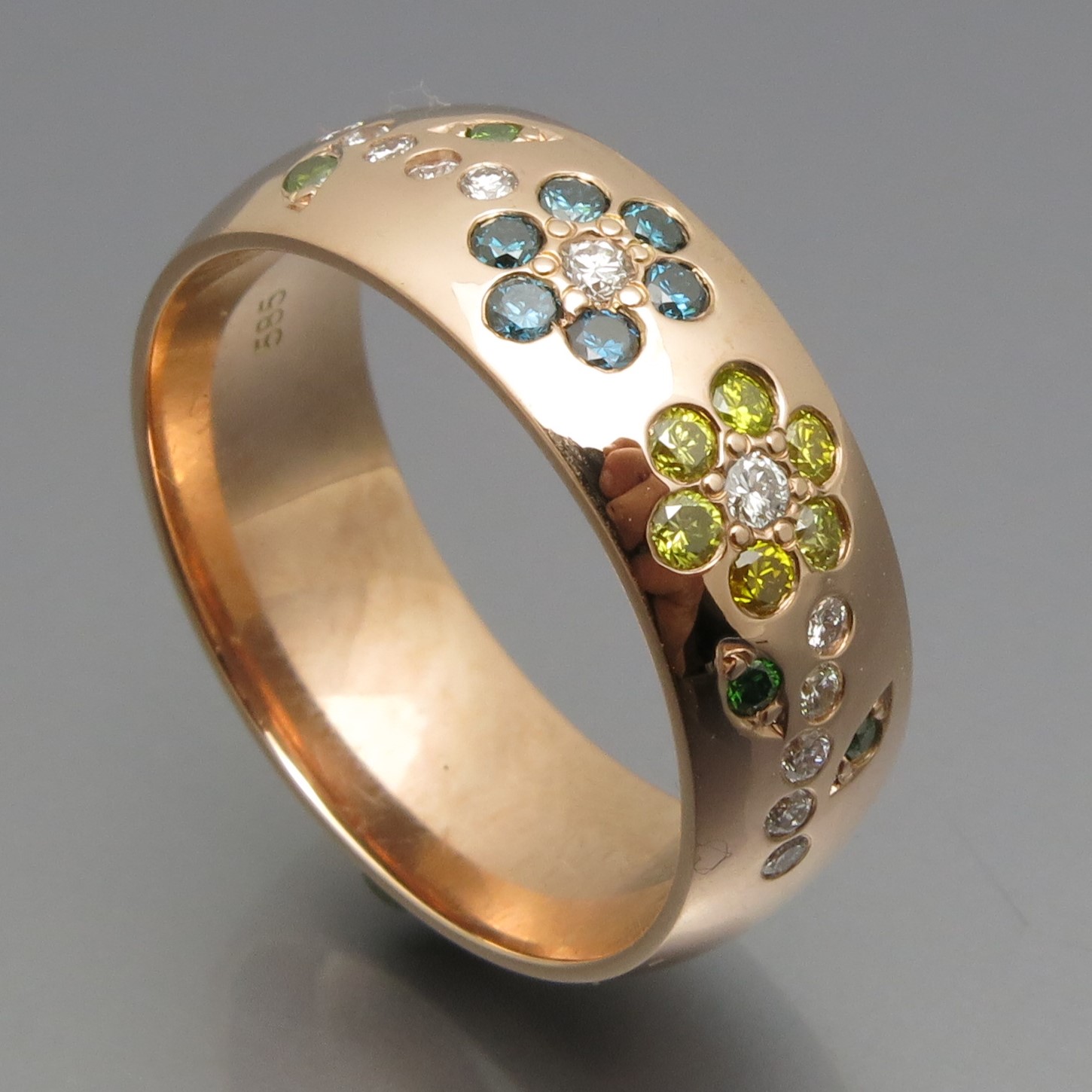 Diamant Sternenhimmel Ring "Flower" – Bild 2