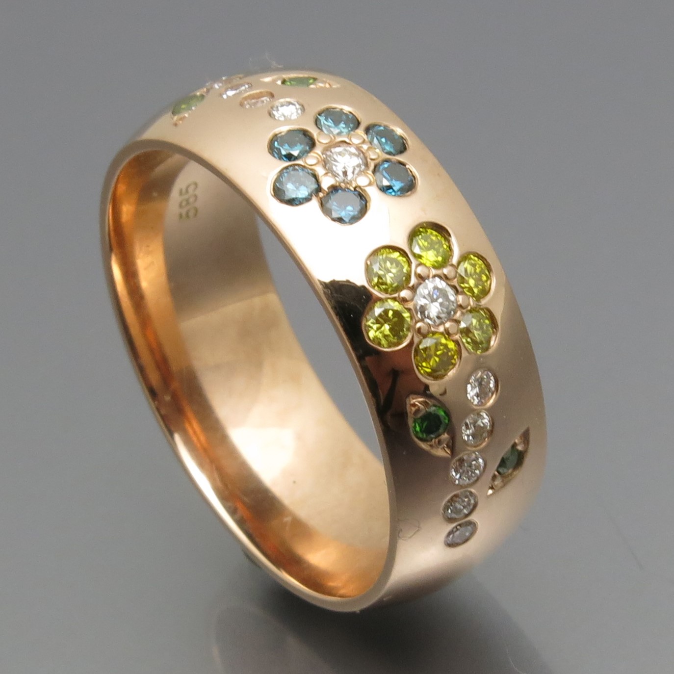 Diamant Sternenhimmel Ring "Flower" – Bild 3