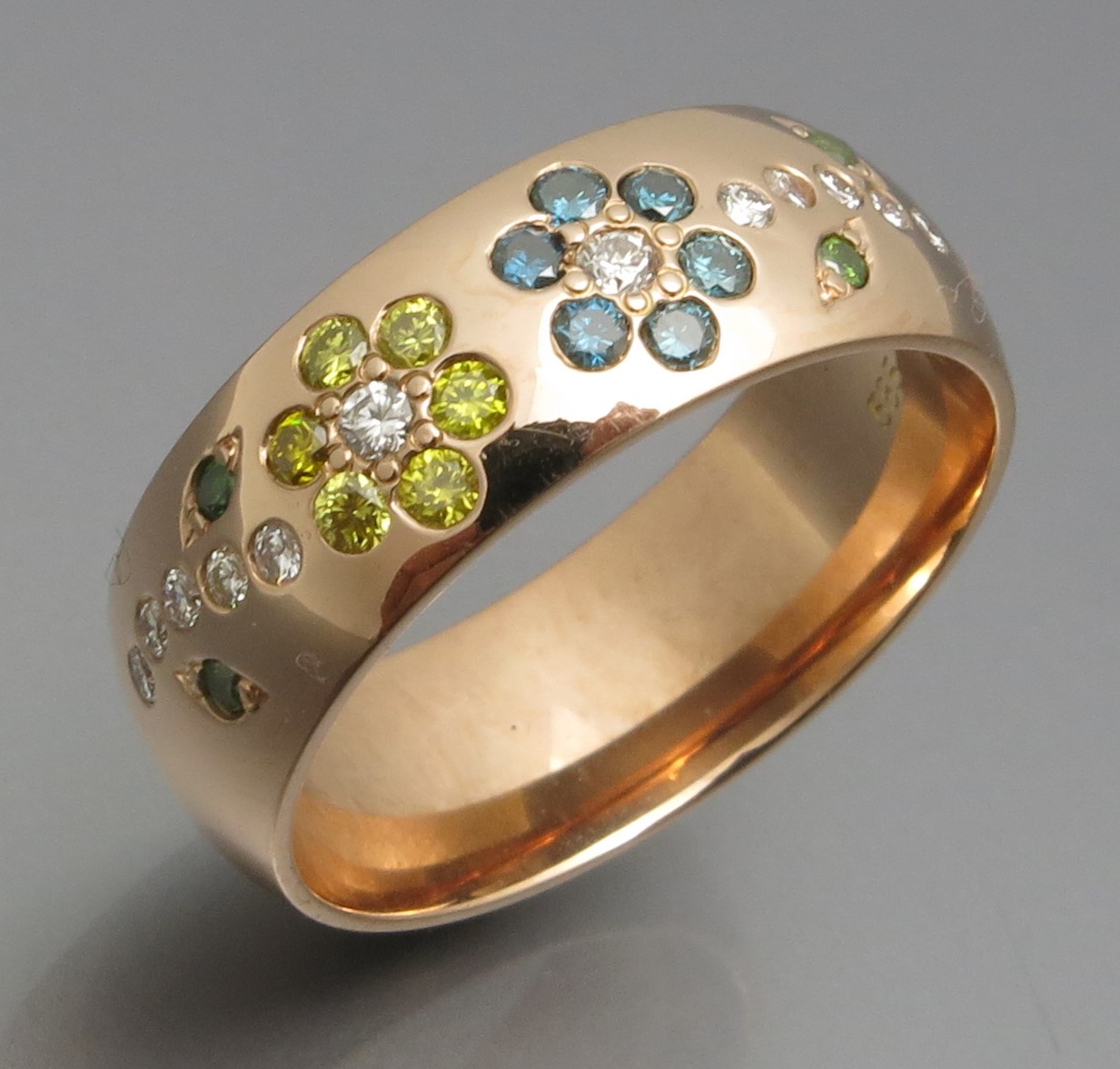 Diamant Sternenhimmel Ring "Flower"