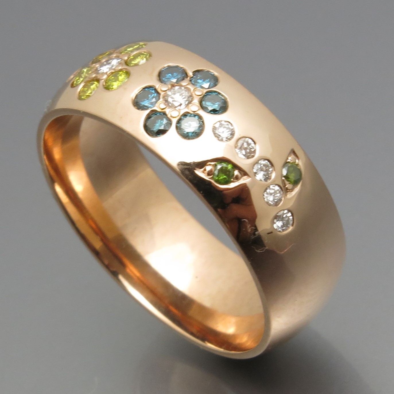 Diamant Sternenhimmel Ring "Flower" – Bild 5